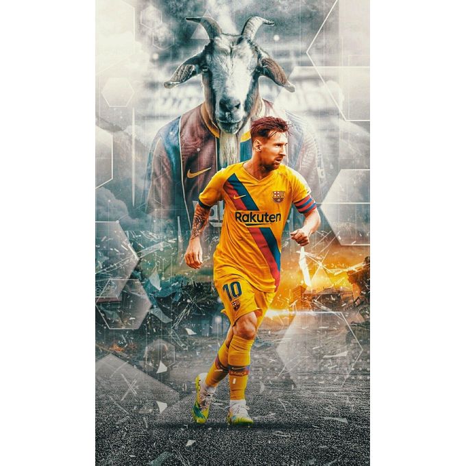 Messi GOAT Football Wall Decor