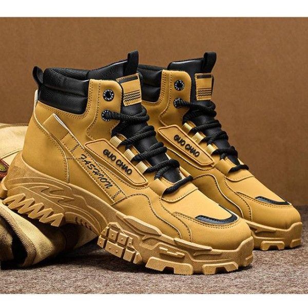Men's Non-Slip And Wear Resistant Thick Sole Everyday High Top Martens Boots