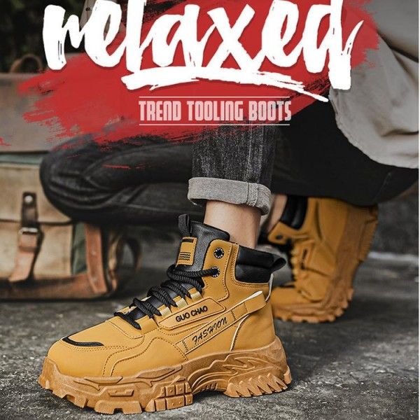 Men's Non-Slip And Wear Resistant Thick Sole Everyday High Top Martens Boots