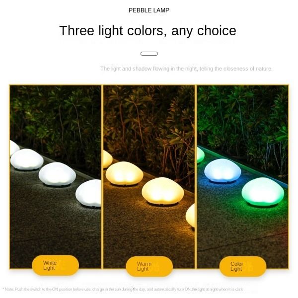 Solar-Powered Garden Lights Simulated Pebble Outdoor Garden Lawn Lights And Landscape Lights