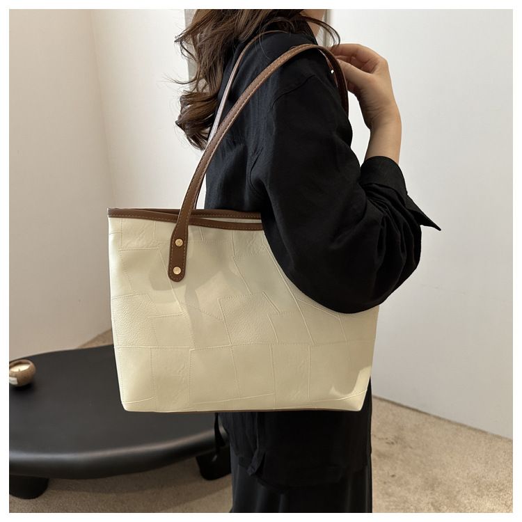 2in1 New Arrivals PU splicing Women's Bags Tote Bags handbags Trendy Shoulder Bag