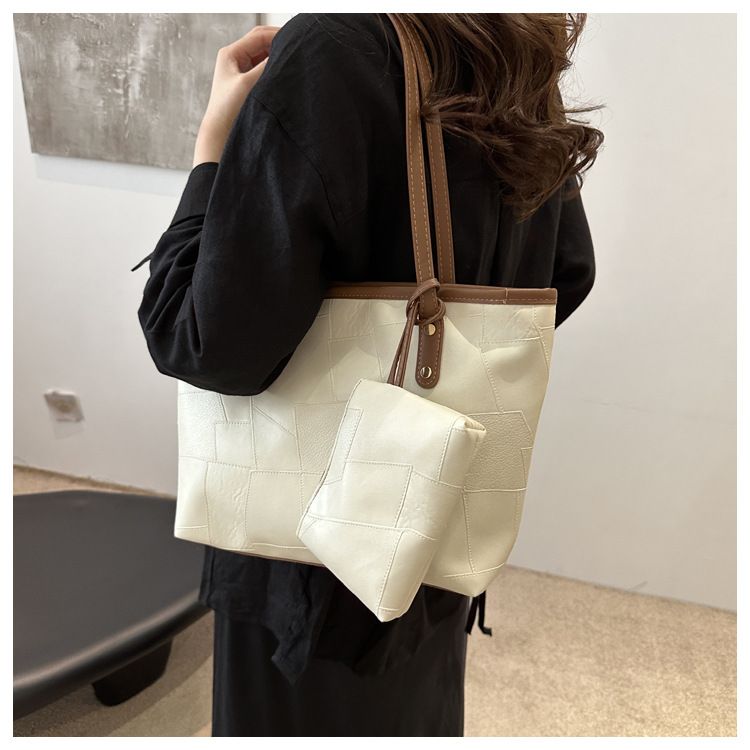2in1 New Arrivals PU splicing Women's Bags Tote Bags handbags Trendy Shoulder Bag