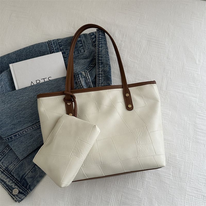 2in1 New Arrivals PU splicing Women's Bags Tote Bags handbags Trendy Shoulder Bag