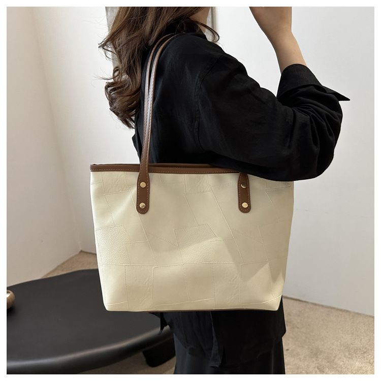 2in1 New Arrivals PU splicing Women's Bags Tote Bags handbags Trendy Shoulder Bag