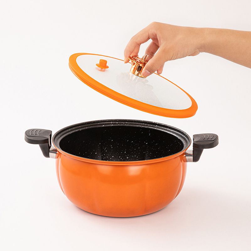6L/8L Pumpkin Micro pressure cooker Hotpots  Cookware pots  for Gas Stove , Electromagnetic furnace Explosion Proof Pressure Canner with Sliding handle Fast Cooking Cookware