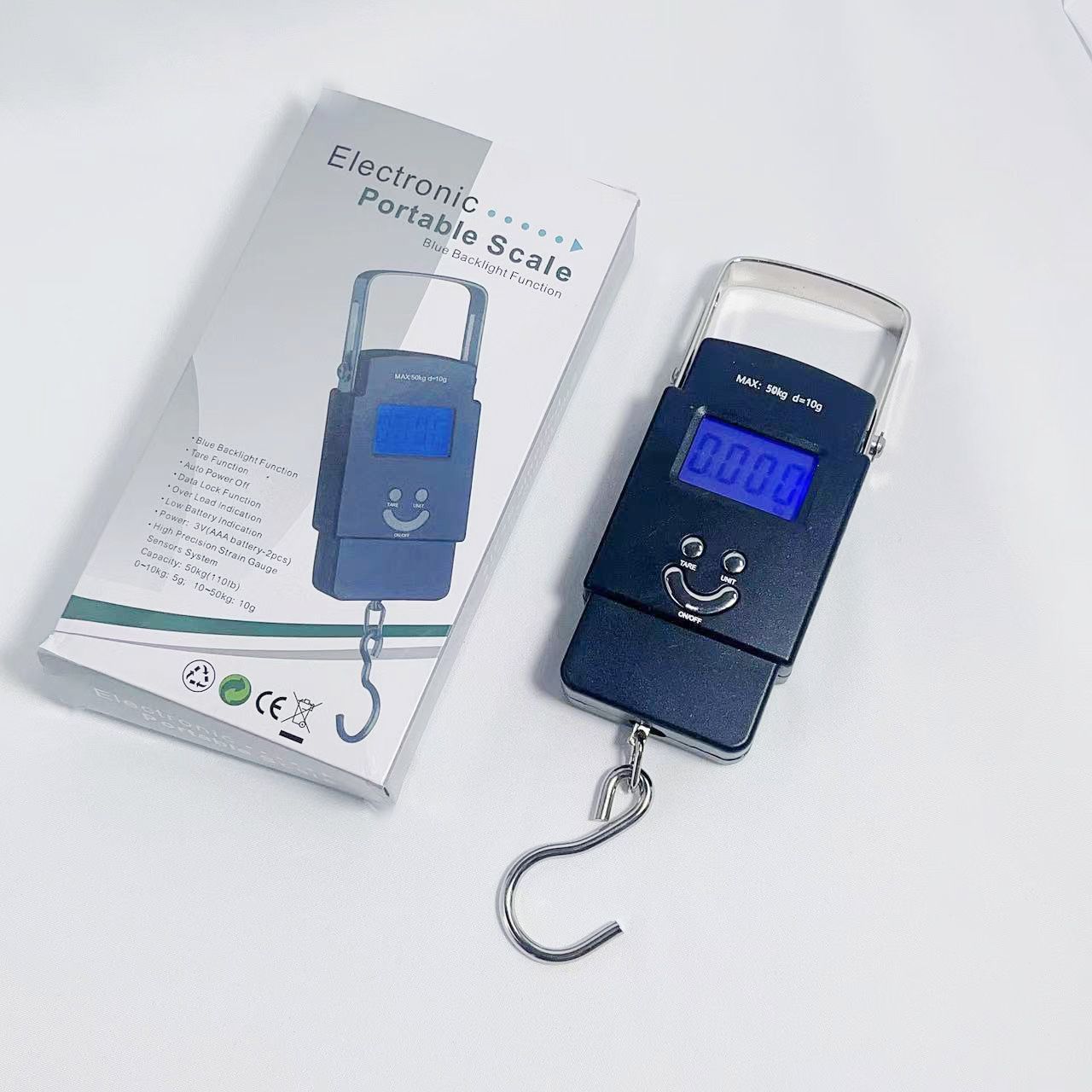 50Kg/110Lbs Scalable handle Electronic Portable LCD Digital Scale High Precision Luggage Weight Scale Balance Electronic Scale Digital Portable Hook 50Kg Weighing Scale