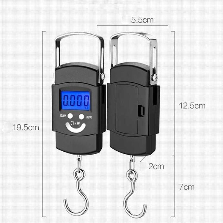 50Kg/110Lbs Scalable handle Electronic Portable LCD Digital Scale High Precision Luggage Weight Scale Balance Electronic Scale Digital Portable Hook 50Kg Weighing Scale