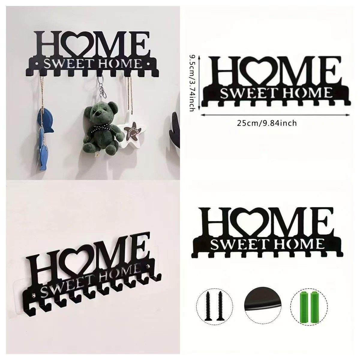 Key Holder Kitchen Rack  Wall Decorative Wall Organizer Key Hanger Bathroom Door Holder Hanger Towel Holder Key Hooks