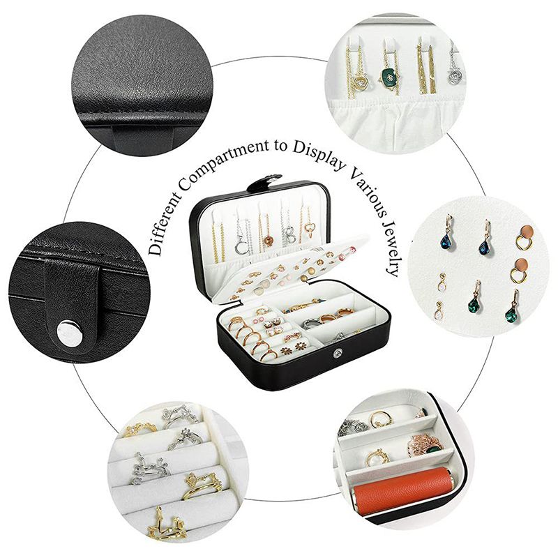 3-layers PU Jewelry Box Jewelry Boxes & Organizers  Desktop Earrings Ring Jewelry Storage Box Multi functional storage16*11*5CM