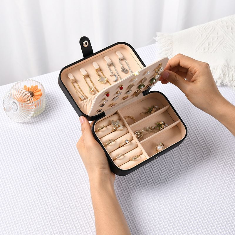 3-layers PU Jewelry Box Jewelry Boxes & Organizers  Desktop Earrings Ring Jewelry Storage Box Multi functional storage16*11*5CM