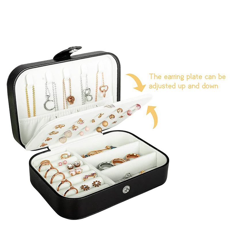 3-layers PU Jewelry Box Jewelry Boxes & Organizers  Desktop Earrings Ring Jewelry Storage Box Multi functional storage16*11*5CM