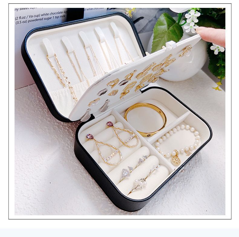 3-layers PU Jewelry Box Jewelry Boxes & Organizers  Desktop Earrings Ring Jewelry Storage Box Multi functional storage16*11*5CM