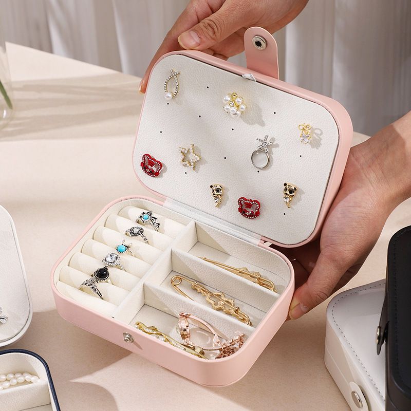 3-layers PU Jewelry Box Jewelry Boxes & Organizers  Desktop Earrings Ring Jewelry Storage Box Multi functional storage16*11*5CM