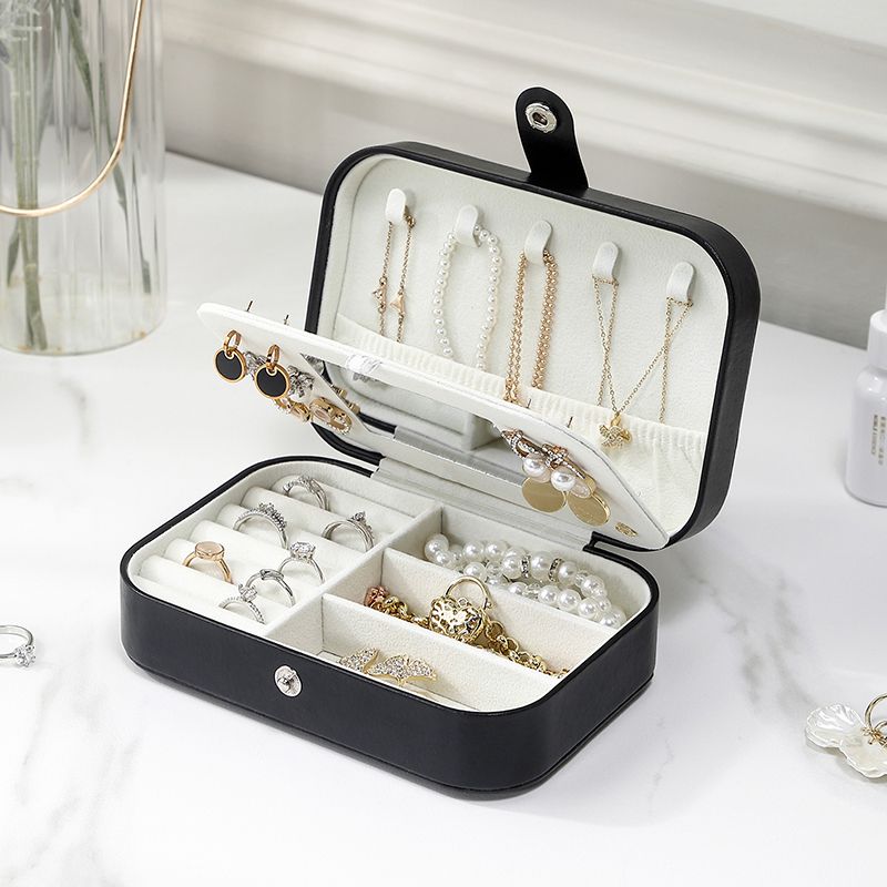 3-layers PU Jewelry Box Jewelry Boxes & Organizers  Desktop Earrings Ring Jewelry Storage Box Multi functional storage16*11*5CM