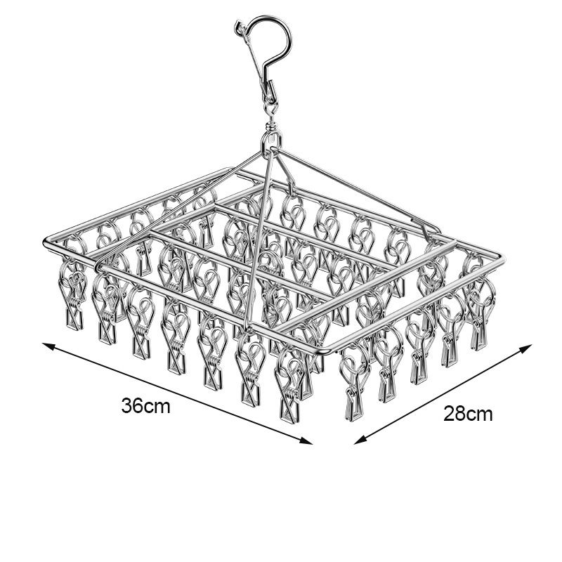 40 clips Stainless Steel Laundry Drying Rack Clothes Hanger with Clips for Drying Socks,Drying Towels, Diapers, Bras, Baby Clothes,Underwear, Socks Gloves