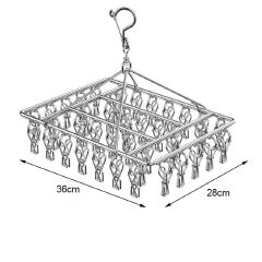 40 clips Stainless Steel Laundry Drying Rack Clothes Hanger with Clips for Drying Socks,Drying Towels, Diapers, Bras, Baby Clothes,Underwear, Socks Gloves