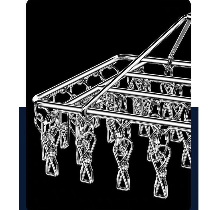 40 clips Stainless Steel Laundry Drying Rack Clothes Hanger with Clips for Drying Socks,Drying Towels, Diapers, Bras, Baby Clothes,Underwear, Socks Gloves