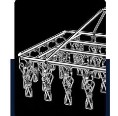 40 clips Stainless Steel Laundry Drying Rack Clothes Hanger with Clips for Drying Socks,Drying Towels, Diapers, Bras, Baby Clothes,Underwear, Socks Gloves