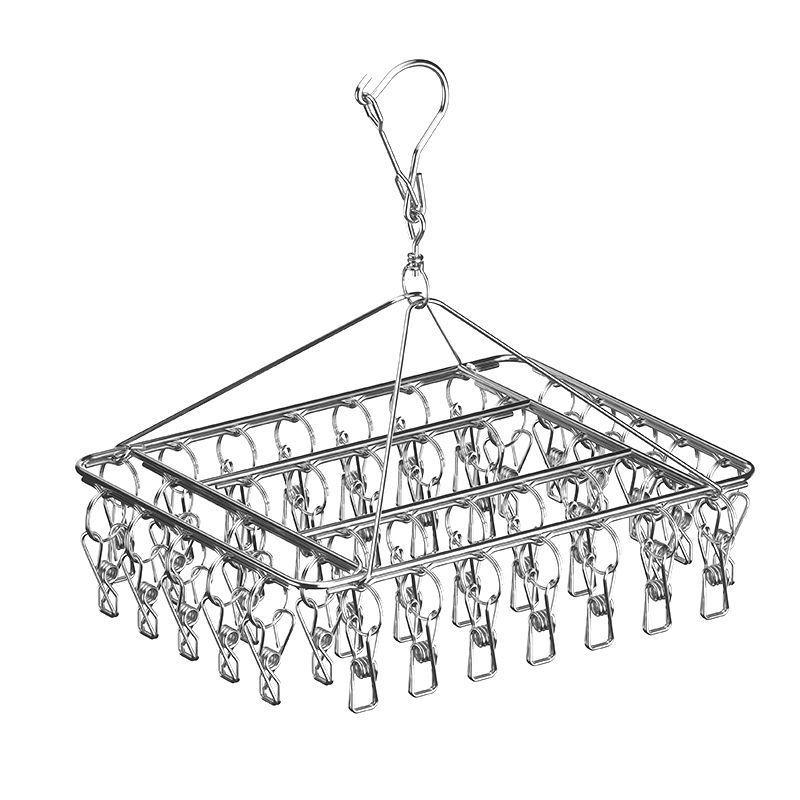 40 clips Stainless Steel Laundry Drying Rack Clothes Hanger with Clips for Drying Socks,Drying Towels, Diapers, Bras, Baby Clothes,Underwear, Socks Gloves