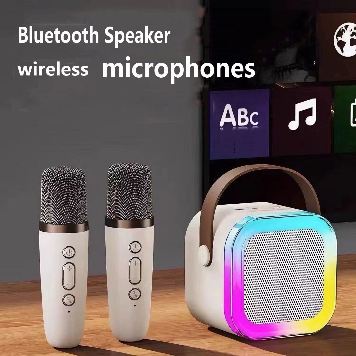 3in1 【Mini Size】 Wireless Microphones Bluetooth Speaker  Portable Small Home Outdoor Bluetooth Speaker Wireless Subwoofer