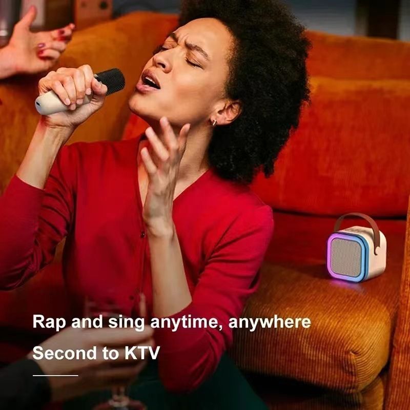 3in1 【Mini Size】 Wireless Microphones Bluetooth Speaker  Portable Small Home Outdoor Bluetooth Speaker Wireless Subwoofer