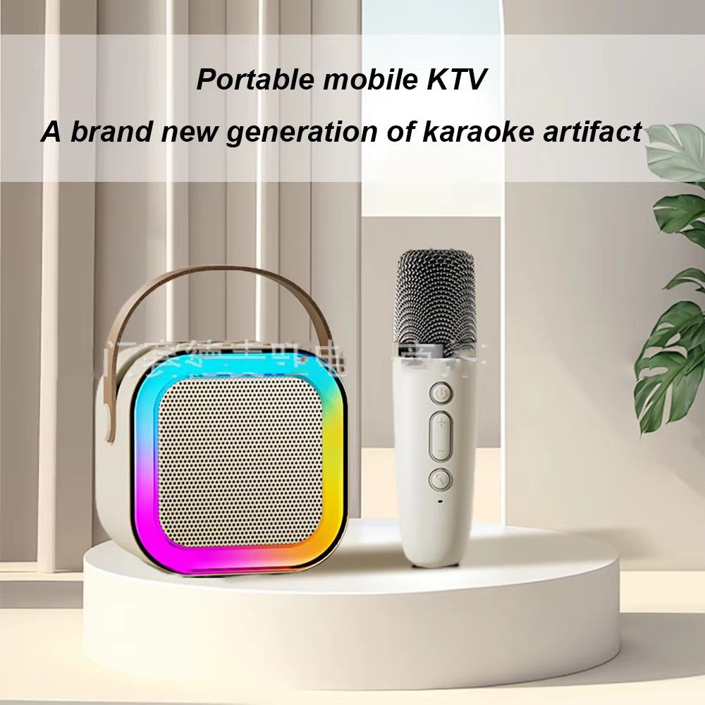 3in1 【Mini Size】 Wireless Microphones Bluetooth Speaker  Portable Small Home Outdoor Bluetooth Speaker Wireless Subwoofer