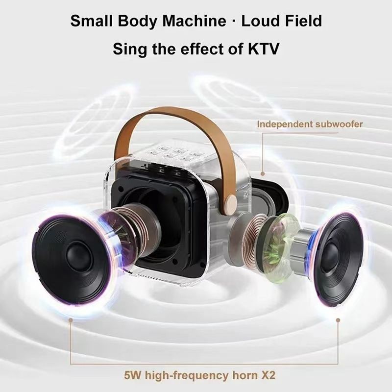 3in1 【Mini Size】 Wireless Microphones Bluetooth Speaker  Portable Small Home Outdoor Bluetooth Speaker Wireless Subwoofer