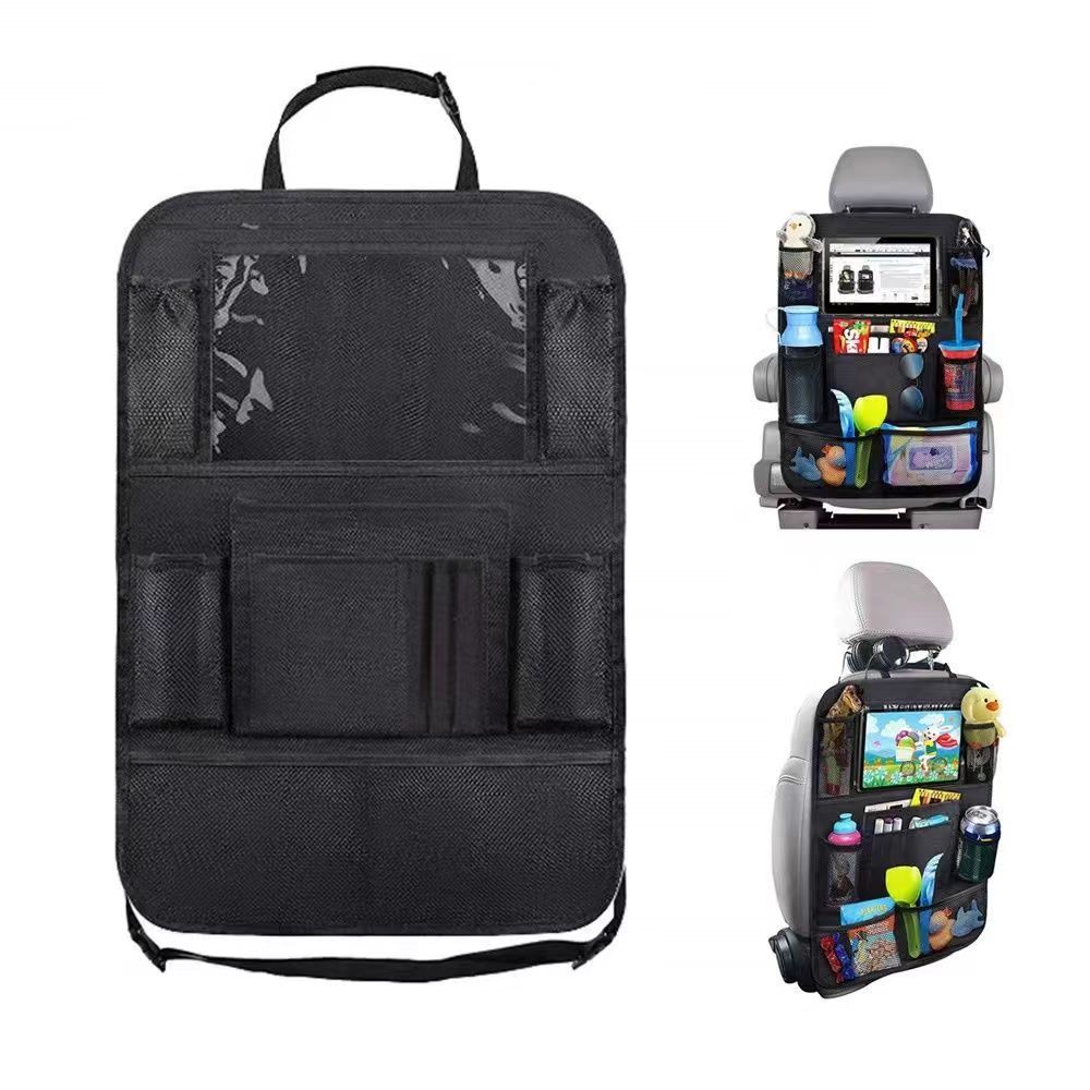 57*42cm Multi-Pocket Bottle Bag Storage Car back seat organizer Car Seat Back Hanging Bag Car Document Holder  Transparent bag can hold ipad Household storage bag