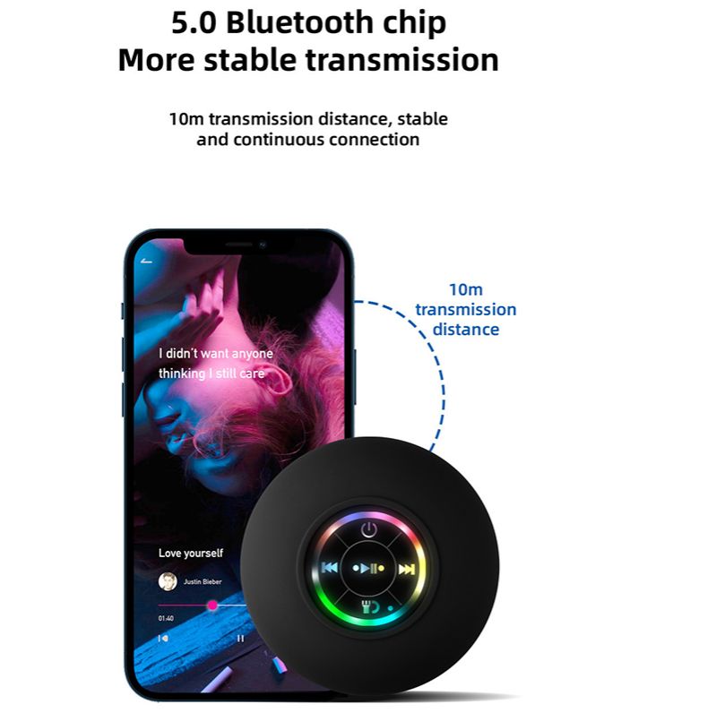 Waterproof Bluetooth Speakers Mini Speaker Portable Subwoofer Outdoor Small Speaker Suction cups can be attached to bathroom walls