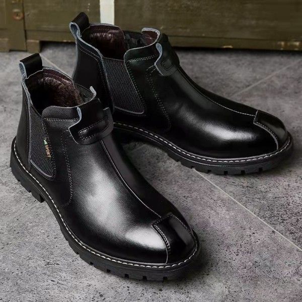 Men's Fashion British Fashion Retro Cargo Casual Leather Boots  Oxfords