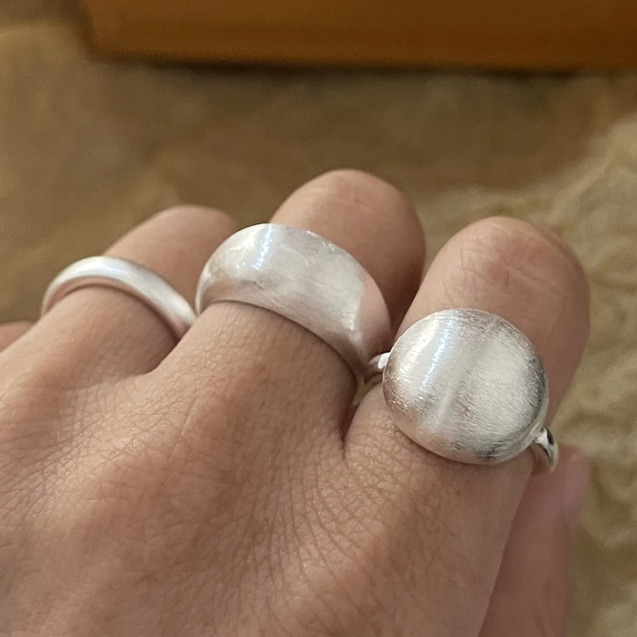 Sterling Silver Rings for Women Couple Minimalist Handmade Simple Oval Shape Ring Party Jewelry Gift Prevent Allergy