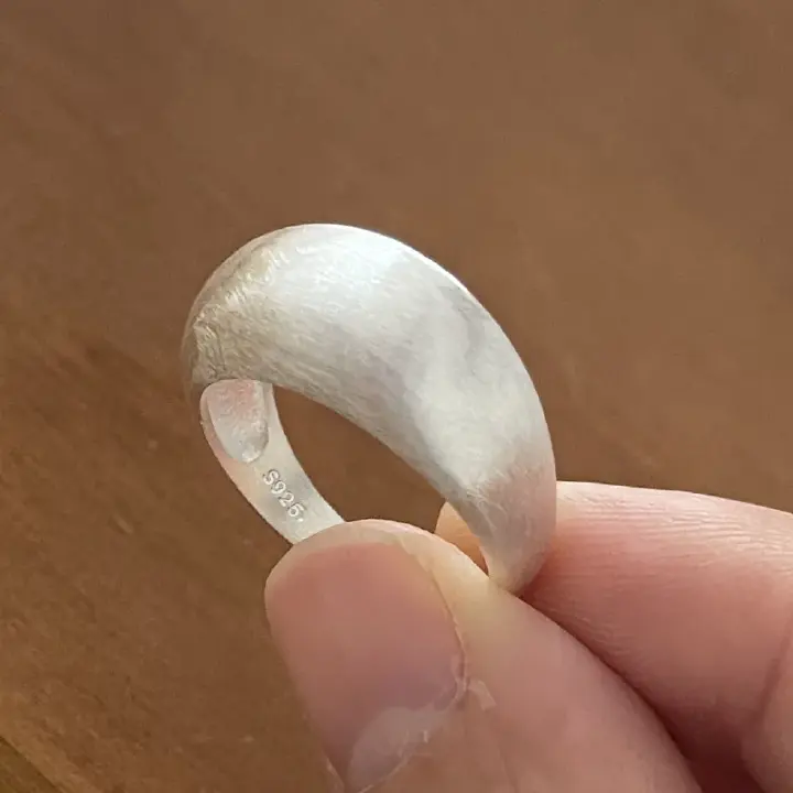 Sterling Silver Rings for Women Couple Minimalist Handmade Simple Oval Shape Ring Party Jewelry Gift Prevent Allergy