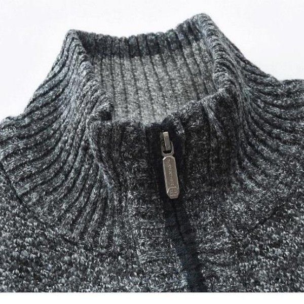 Men's Stand Collar Loose Casual Youth Knitted Cardigan Sweater Coat  Sweaters & Cardigans
