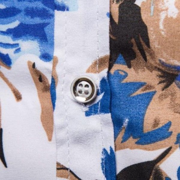 Shirts Men's Long Sleeve Floral Shirt Large Size Lapel Slim Wear Casual Men's Wear