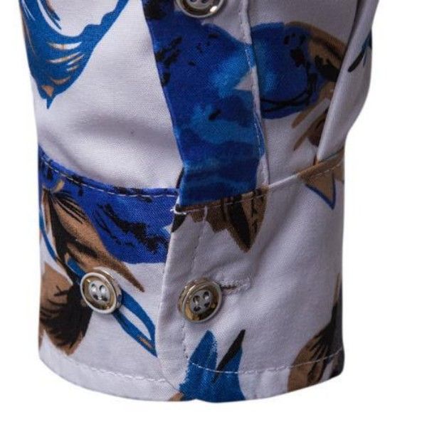 Shirts Men's Long Sleeve Floral Shirt Large Size Lapel Slim Wear Casual Men's Wear
