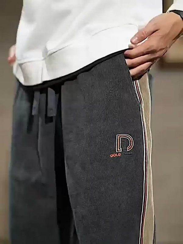 Men's Corduroy Sports Corduroy Sweatpants Warm Casual Long Pants Casual