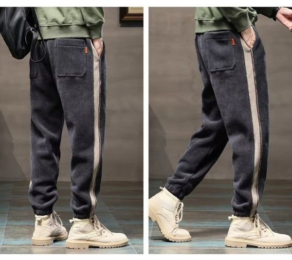 Men's Corduroy Sports Corduroy Sweatpants Warm Casual Long Pants Casual