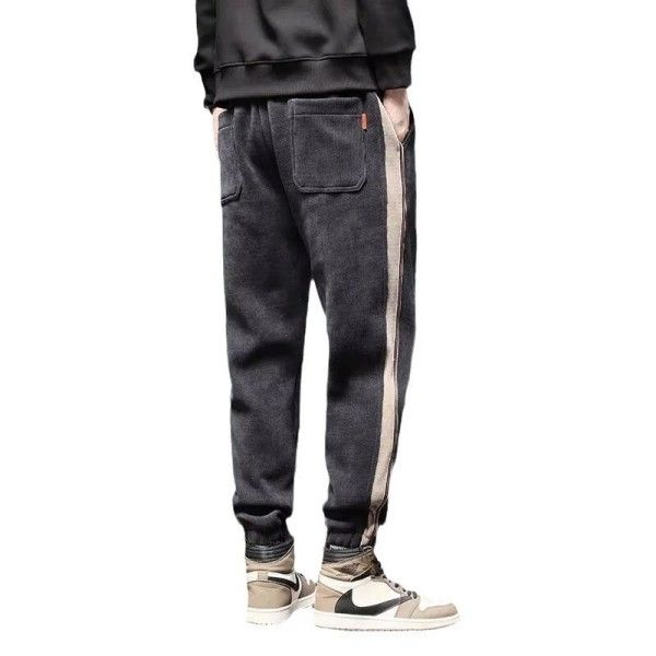 Men's Corduroy Sports Corduroy Sweatpants Warm Casual Long Pants Casual