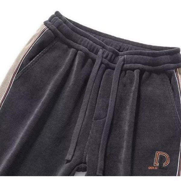 Men's Corduroy Sports Corduroy Sweatpants Warm Casual Long Pants Casual