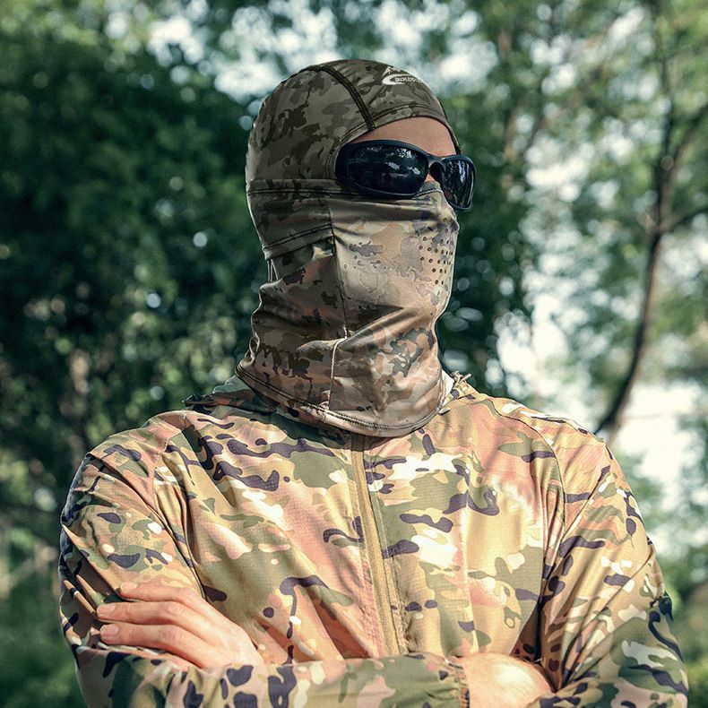 Men's Ice Silk Head Cover Fishing Sunblock Motorcycle Ride Full Face Tactical Camouflage Mask