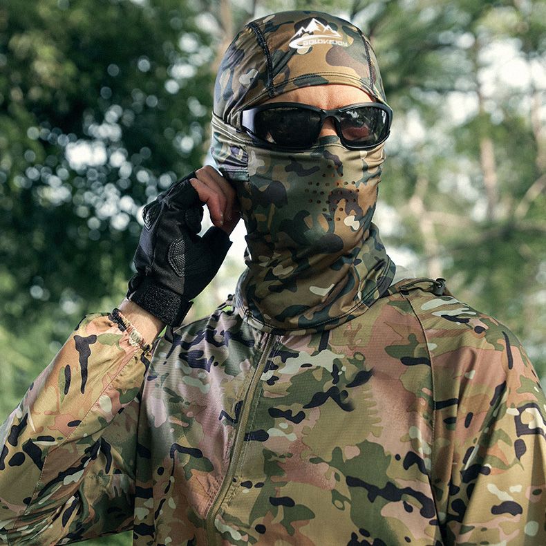 Men's Ice Silk Head Cover Fishing Sunblock Motorcycle Ride Full Face Tactical Camouflage Mask