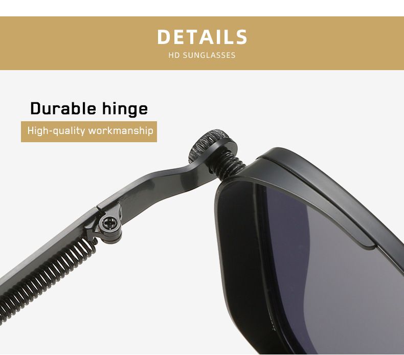 Men's Retro Square Frame Punk Metal Sunglasses Personality Shades Sunglasses
