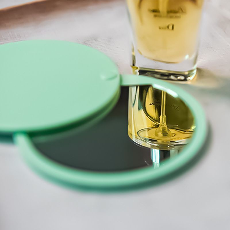 Round makeup mirror, slide cover, folding mirror, desktop mirror, touch-up mirror, plastic beauty mirror, small round mirror, portable
