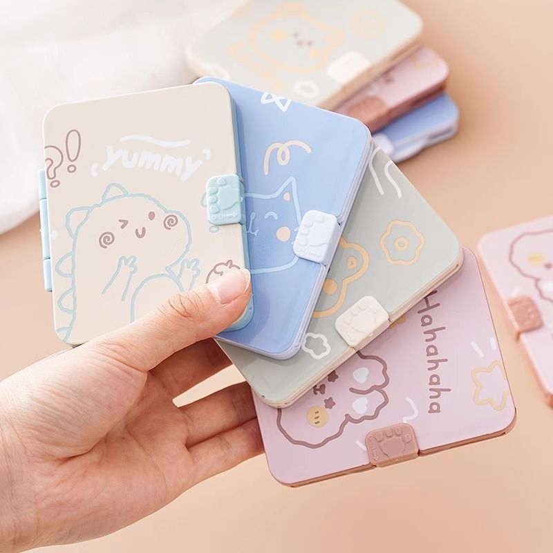 Portable Mirror, Portable Comb Mirror, 2-in-1 Square Folding Mini Pocket Mirror, Touch-up Beauty Makeup, Princess Mirror