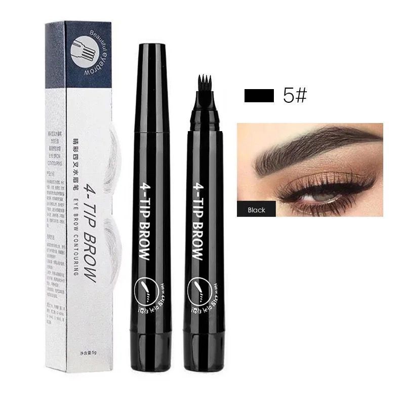 4 Tip Microblading Tattoo Eyebrow Pencil Brow Tattoo Pen Paint Makeup Eyebrows Waterproof Gray Brown