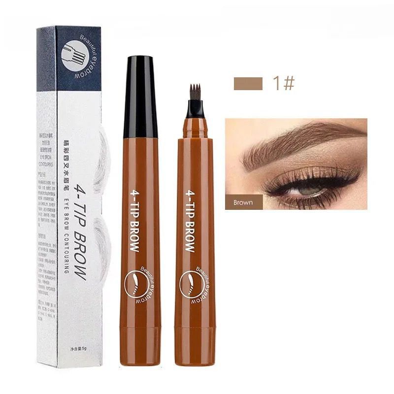 4 Tip Microblading Tattoo Eyebrow Pencil Brow Tattoo Pen Paint Makeup Eyebrows Waterproof Gray Brown