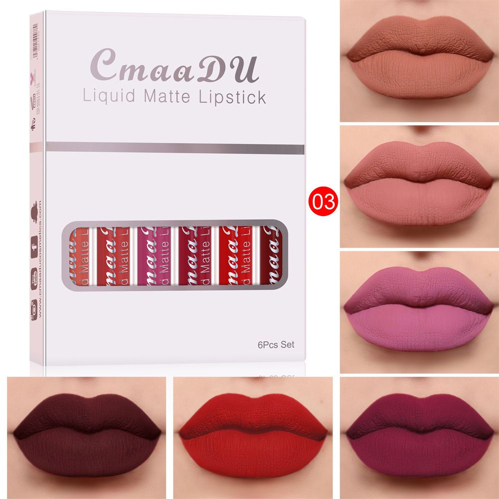 6PCS/Set Lipsticks Matte Lip Gloss Sets Makeup Lasting Velvet Liquid Lipstick Set Cosmetic view 4