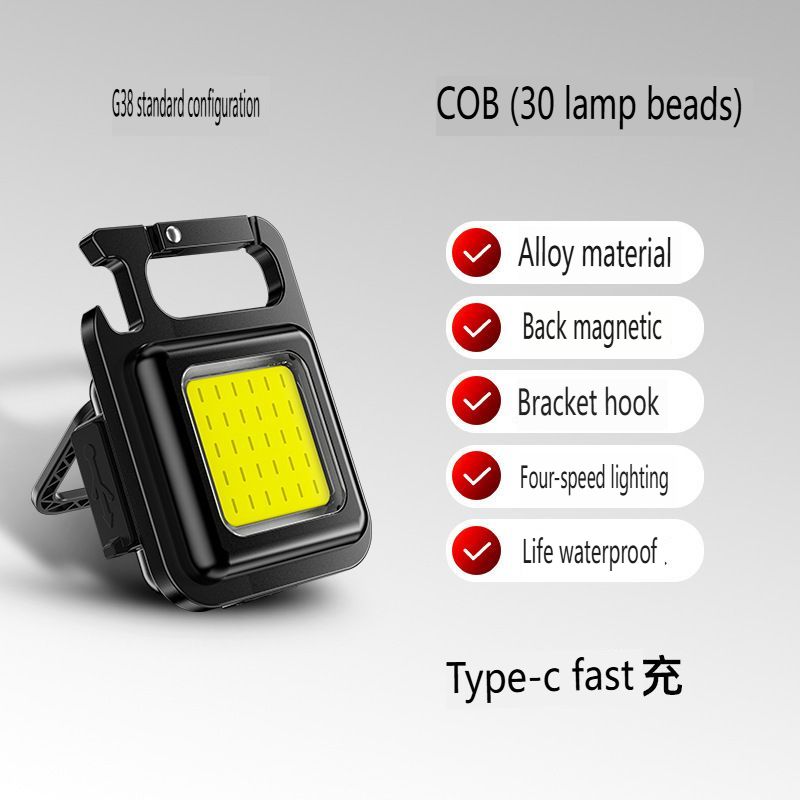 The explosive three-eye strong magnetic rechargeable flashlight is portable, ultra-bright and strong light small flashlight, multi-function mini LED work light