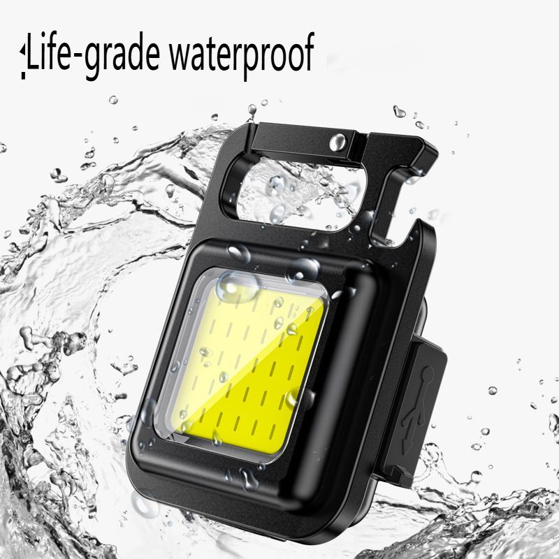 The explosive three-eye strong magnetic rechargeable flashlight is portable, ultra-bright and strong light small flashlight, multi-function mini LED work light