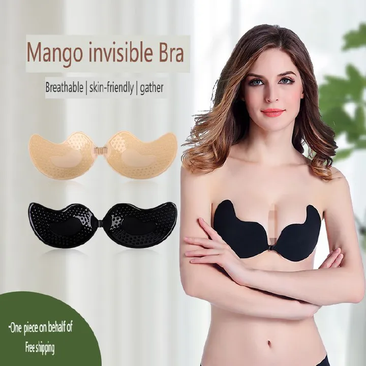 Women's Bra, Women's Strapless Bra, One Piece Detachable Traceless Gathering Ultra-thin Breathable Strapless Invisible Bra Mango Chest Patch